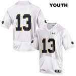 Notre Dame Fighting Irish Youth Paul Moala #13 White Under Armour No Name Authentic Stitched College NCAA Football Jersey YTD5899YO